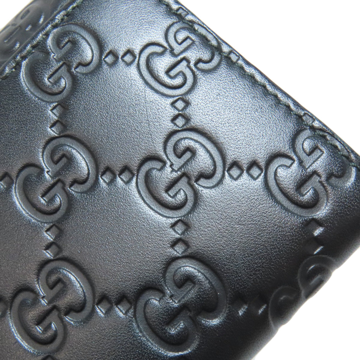 GUCCI Long Wallet Purse 408830 Calfskin black GG Signature Shima Sherry Line