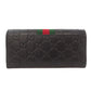 GUCCI Long Wallet Purse 408830 Calfskin black GG Signature Shima Sherry Line