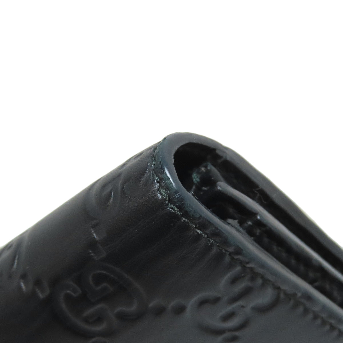 GUCCI Long Wallet Purse 408830 Calfskin black GG Signature Shima Sherry Line