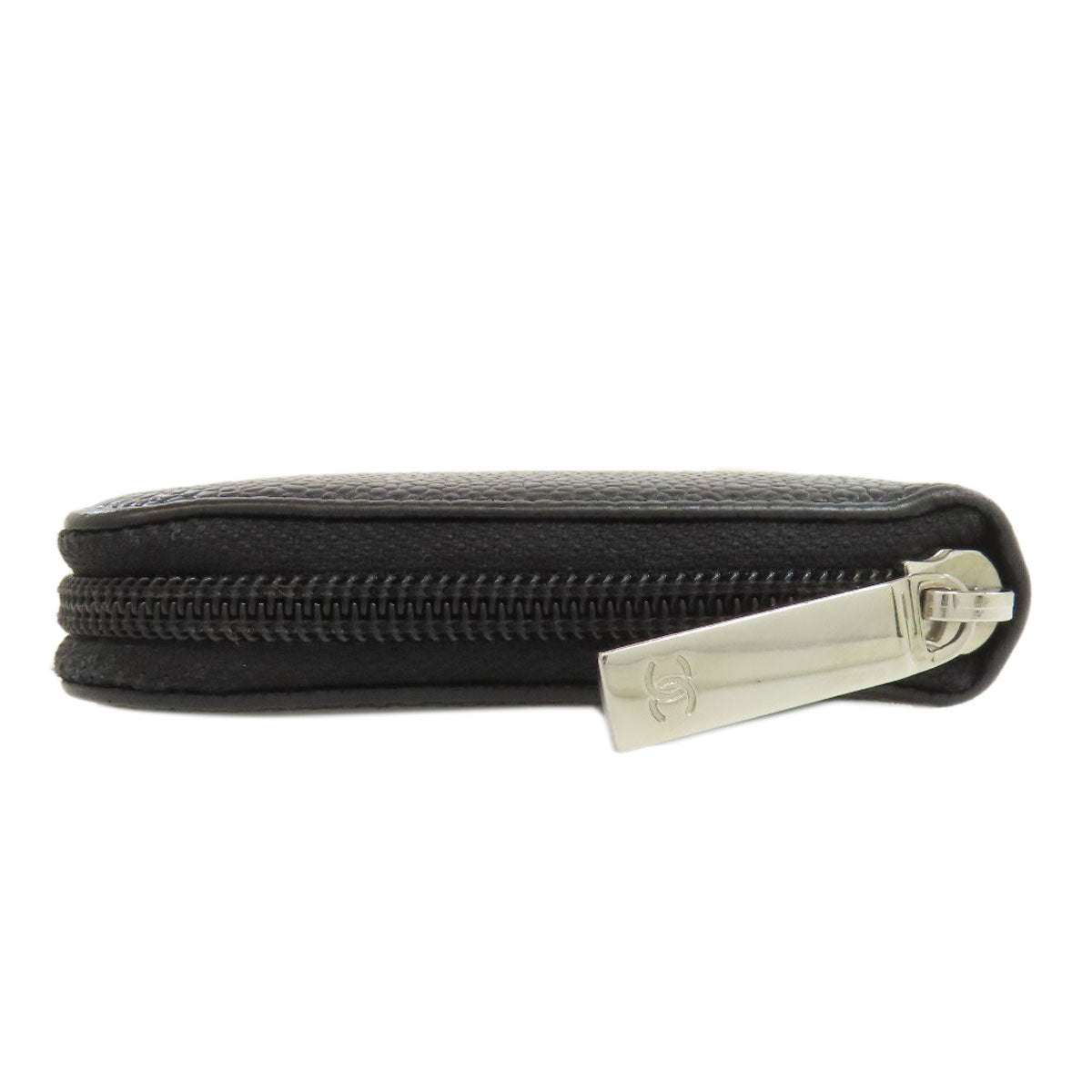 CHANEL Long Wallet Purse Grained Calfskin Skin black COCO Mark