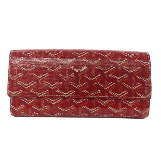 GOYARD Long Wallet Purse Coated canvas Red Varenne