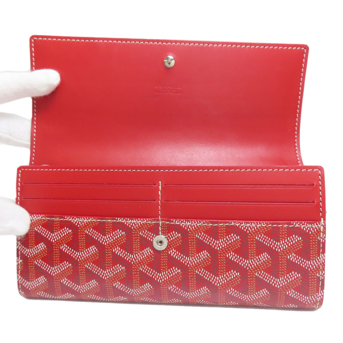 GOYARD Long Wallet Purse Coated canvas Red Varenne