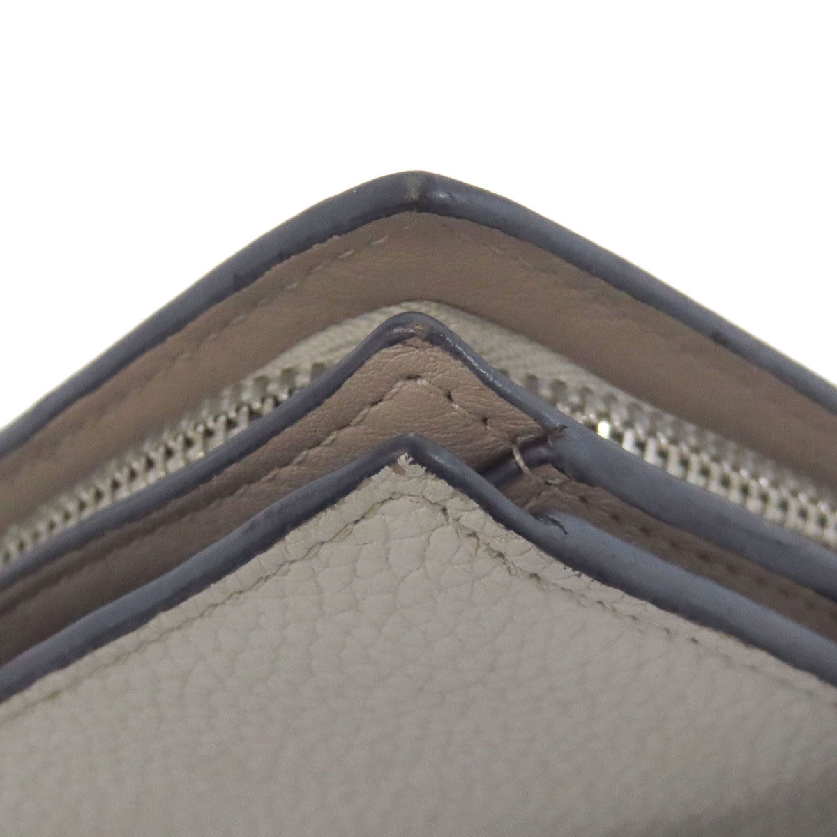 LOEWE Bifold Wallet Calfskin gray Compact zip wallet