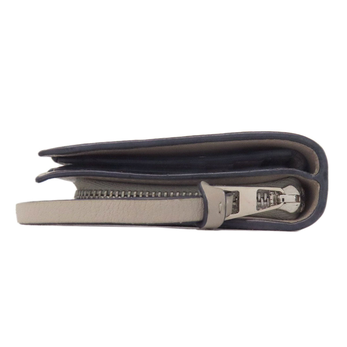 LOEWE Bifold Wallet Calfskin gray Compact zip wallet