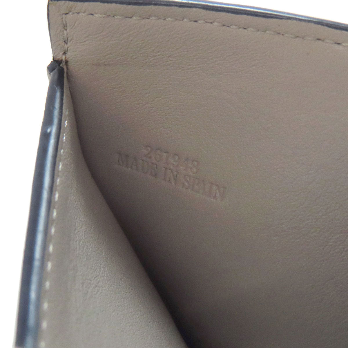 LOEWE Bifold Wallet Calfskin gray Compact zip wallet