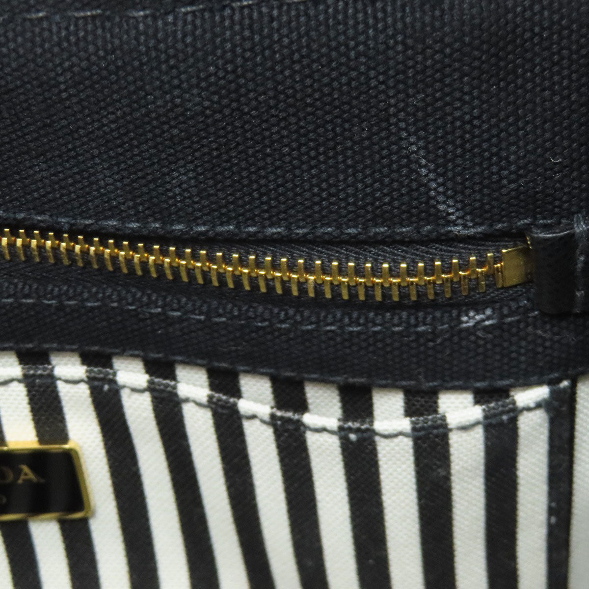 PRADA Handbag canvas black Canapa mini 2 WAY