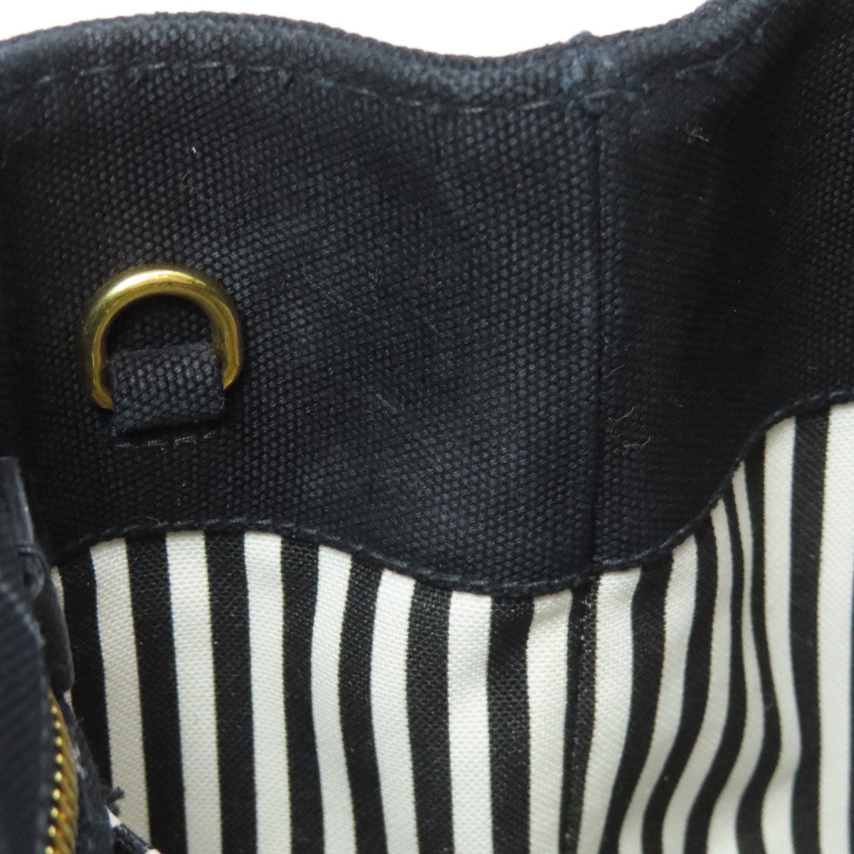 PRADA Handbag canvas black Canapa mini 2 WAY