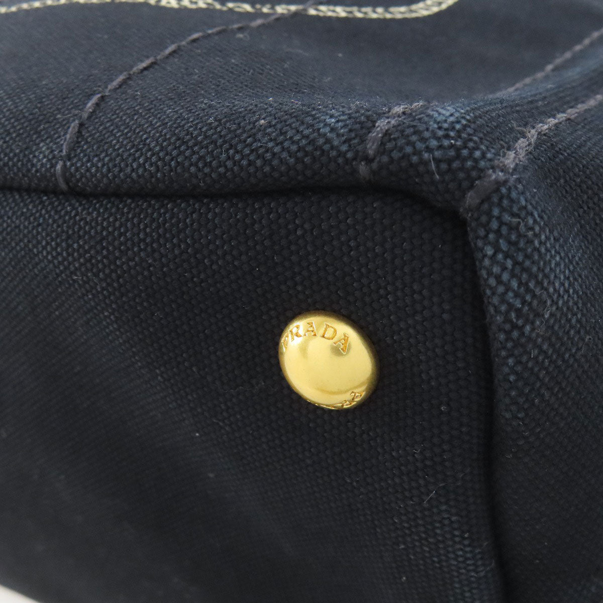 PRADA Handbag canvas black Canapa mini 2 WAY