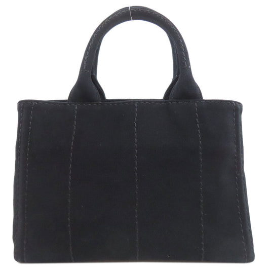 PRADA Handbag canvas black Canapa mini 2 WAY