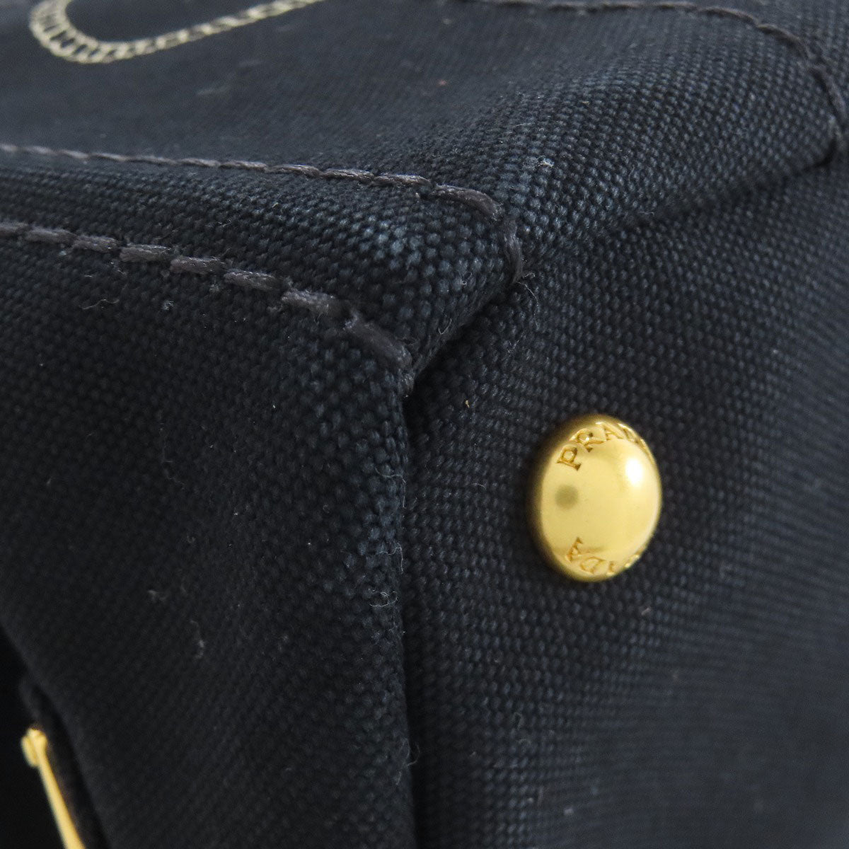 PRADA Handbag canvas black Canapa mini 2 WAY