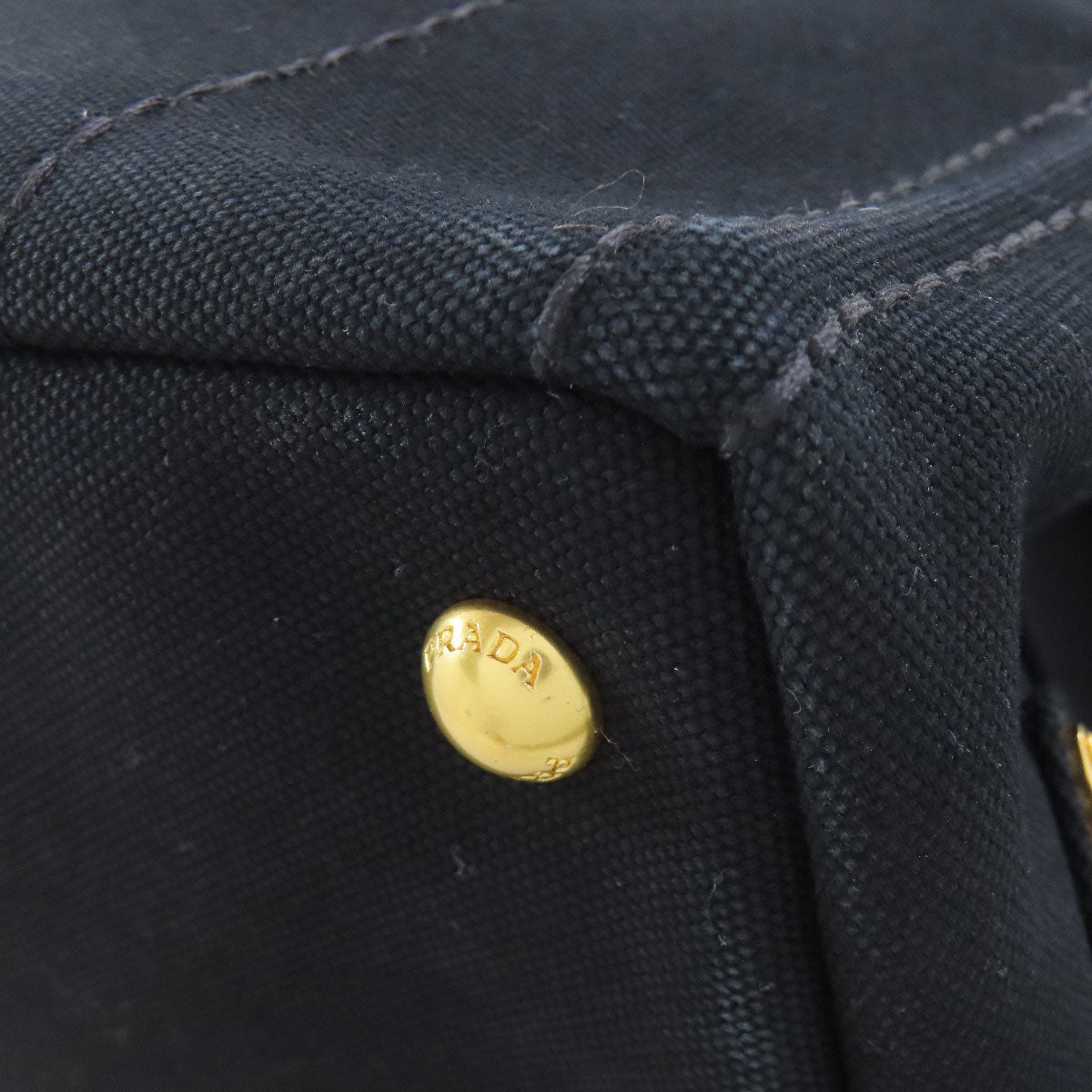 PRADA Handbag canvas black Canapa mini 2 WAY