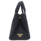 PRADA Handbag canvas black Canapa mini 2 WAY