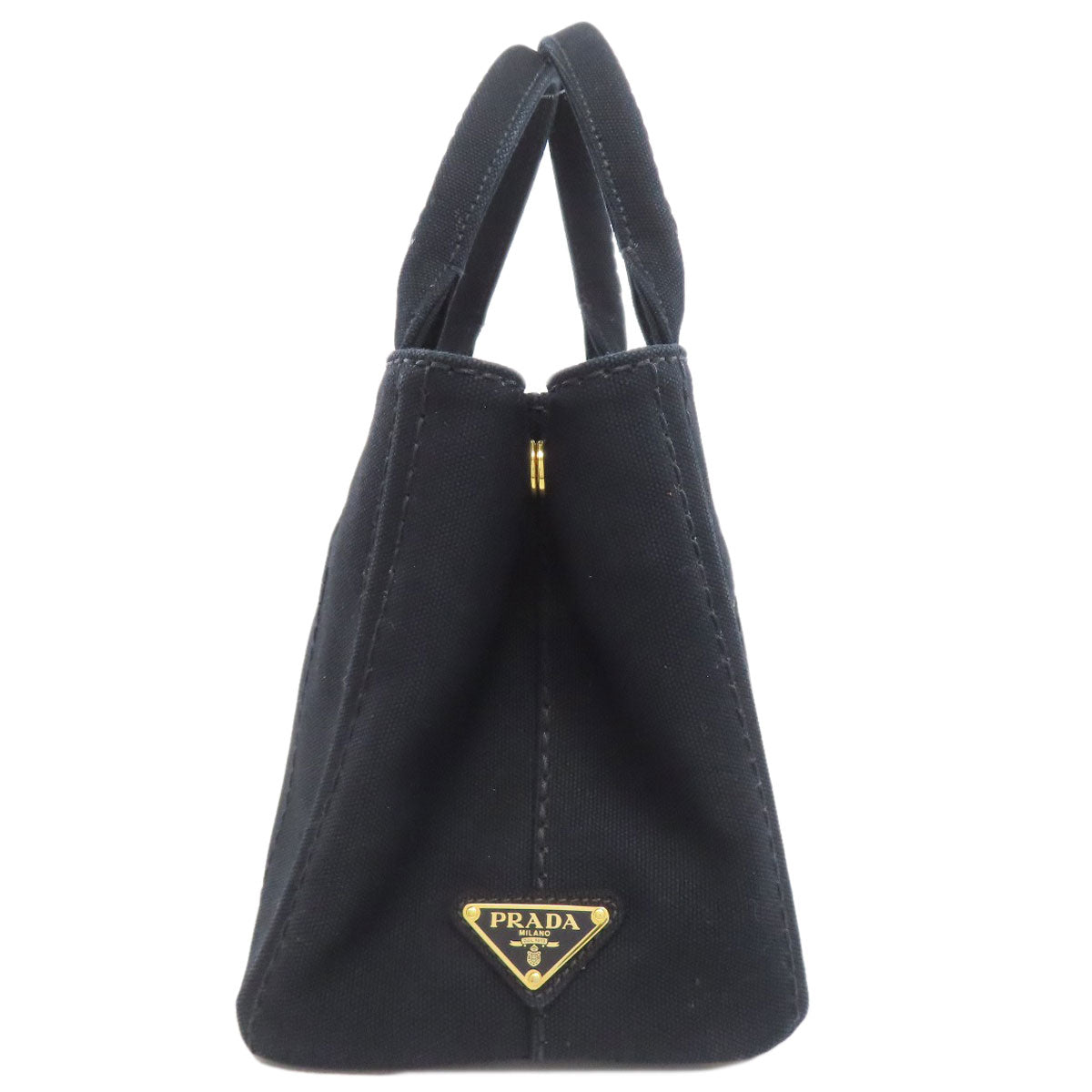 PRADA Handbag canvas black Canapa mini 2 WAY