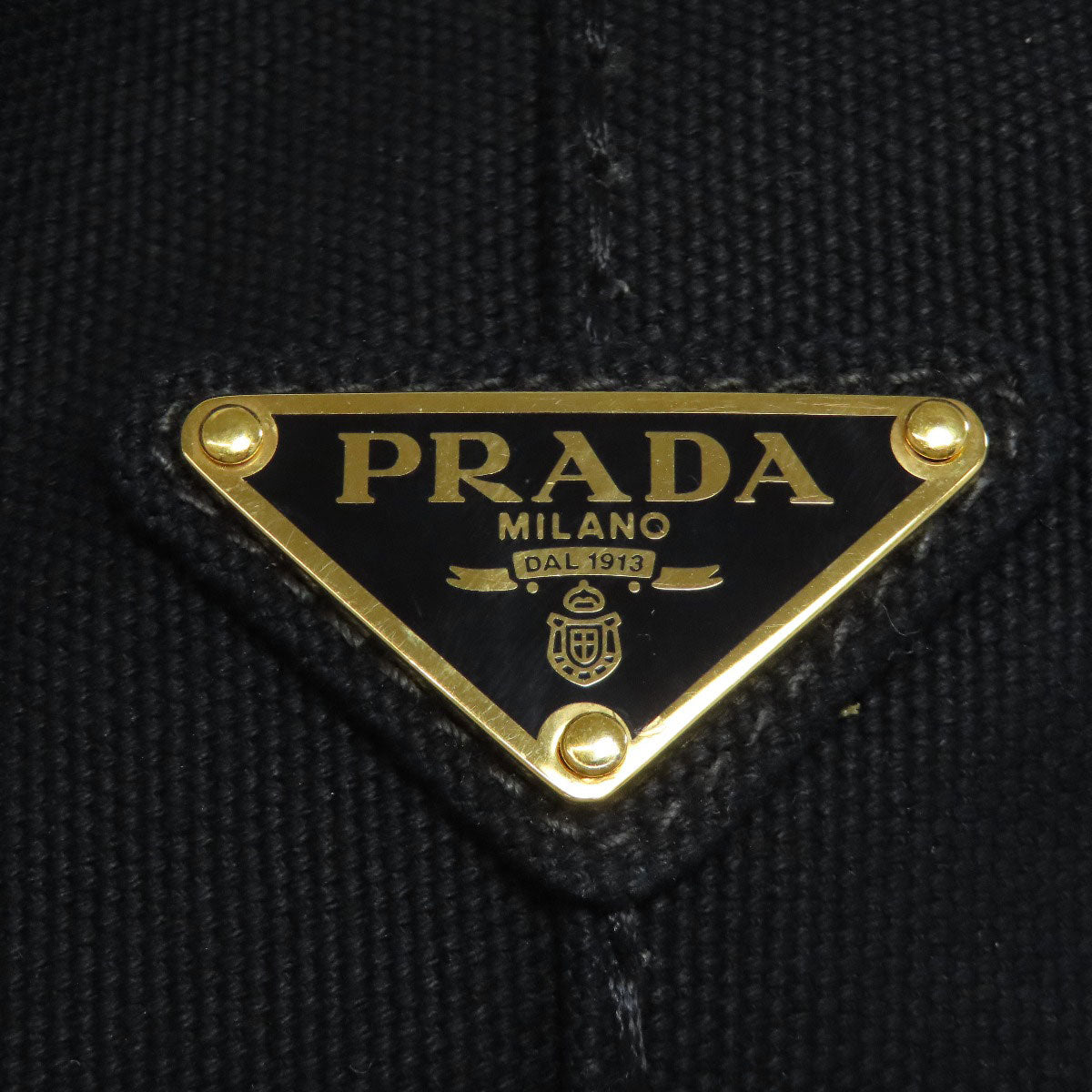 PRADA Handbag canvas black Canapa mini 2 WAY