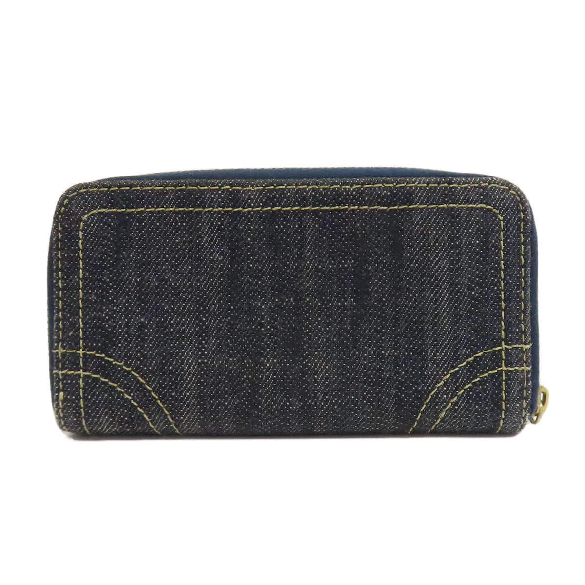 CHANEL Coin case denim blue COCO Mark stitch