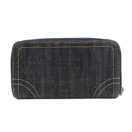 CHANEL Coin case denim blue COCO Mark stitch