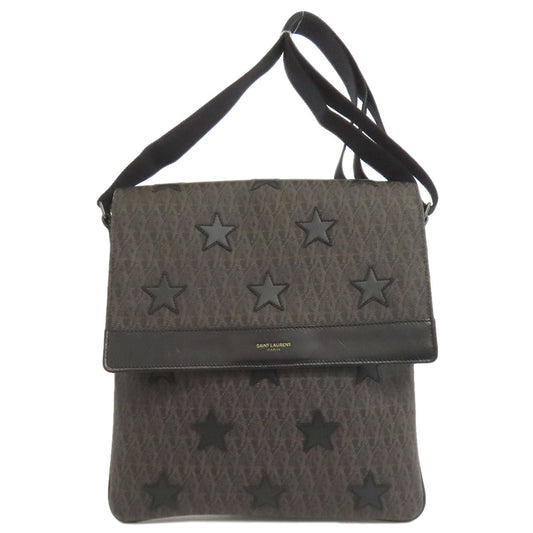 SAINT LAURENT Shoulder Bag PVC Brown Star motif