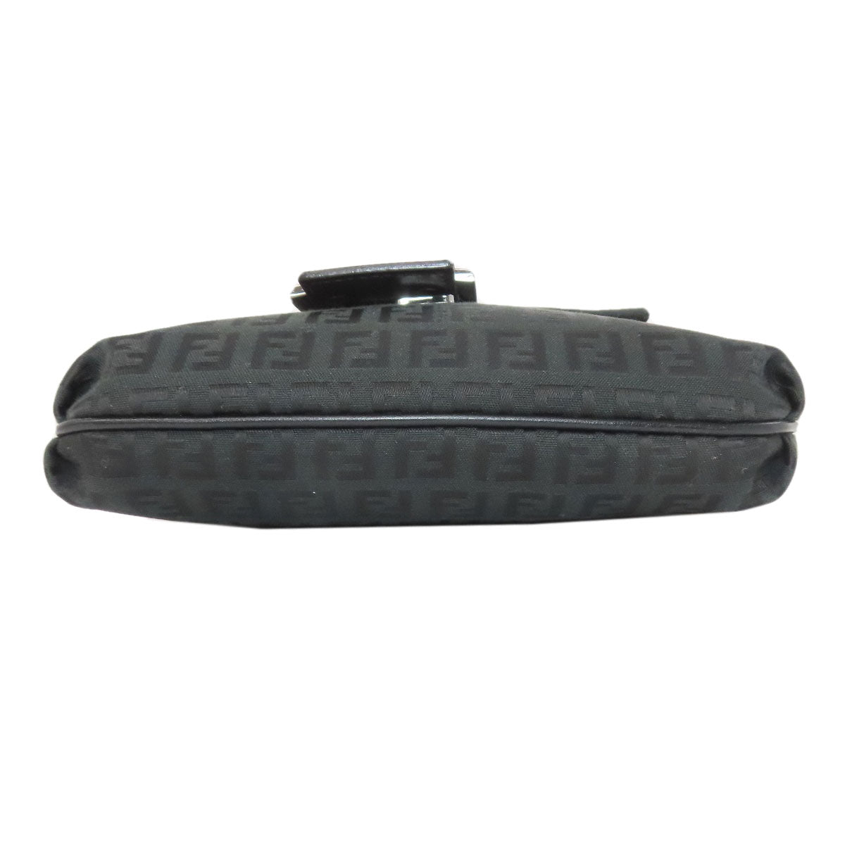 FENDI Shoulder Bag canvas black Zucca Pattern