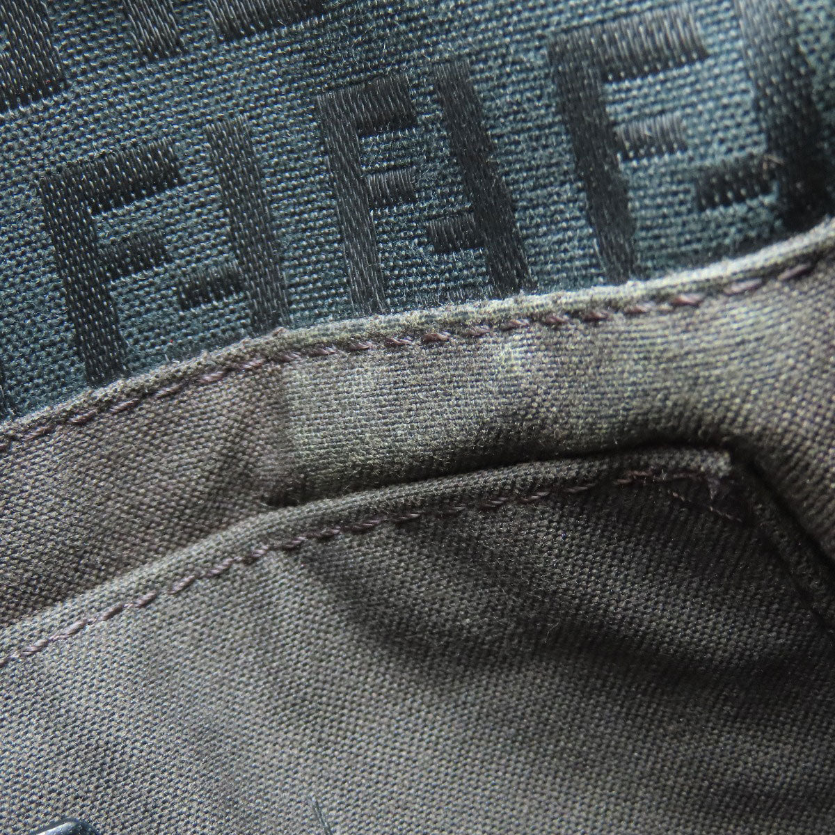 FENDI Shoulder Bag canvas black Zucca Pattern