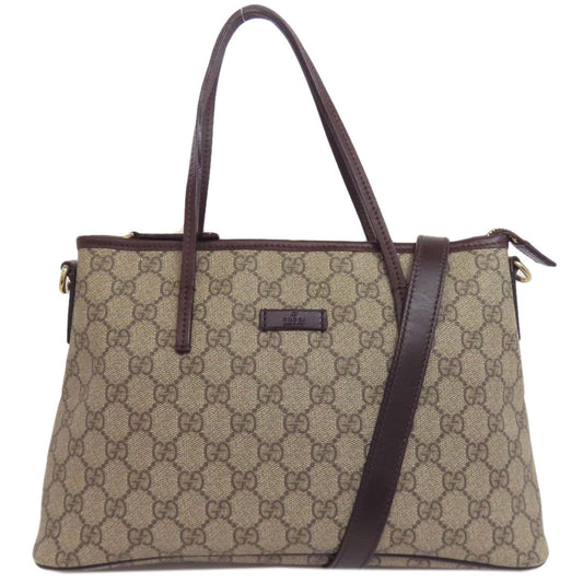 GUCCI Handbag 353440 PVC Brown GG Supreme 2WAY