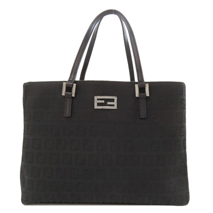FENDI Tote Bag canvas black Zucca Pattern