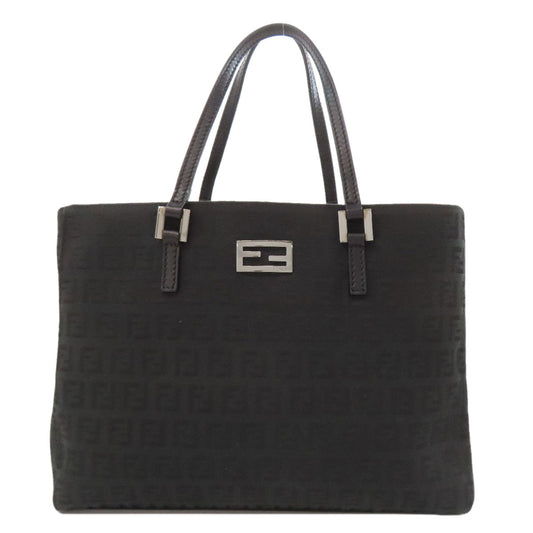 FENDI Tote Bag canvas black Zucca Pattern