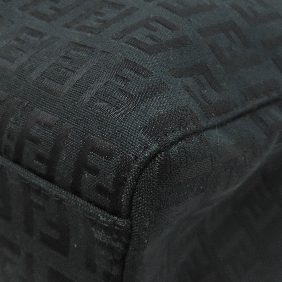 FENDI Tote Bag canvas black Zucca Pattern