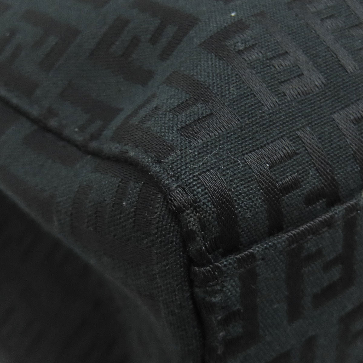 FENDI Tote Bag canvas black Zucca Pattern