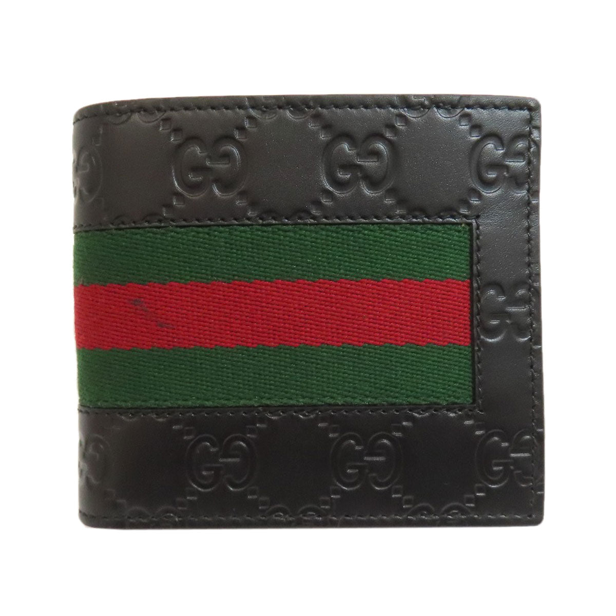 GUCCI Bifold Wallet 408826 Calfskin black GG Signature Shima Sherry Line