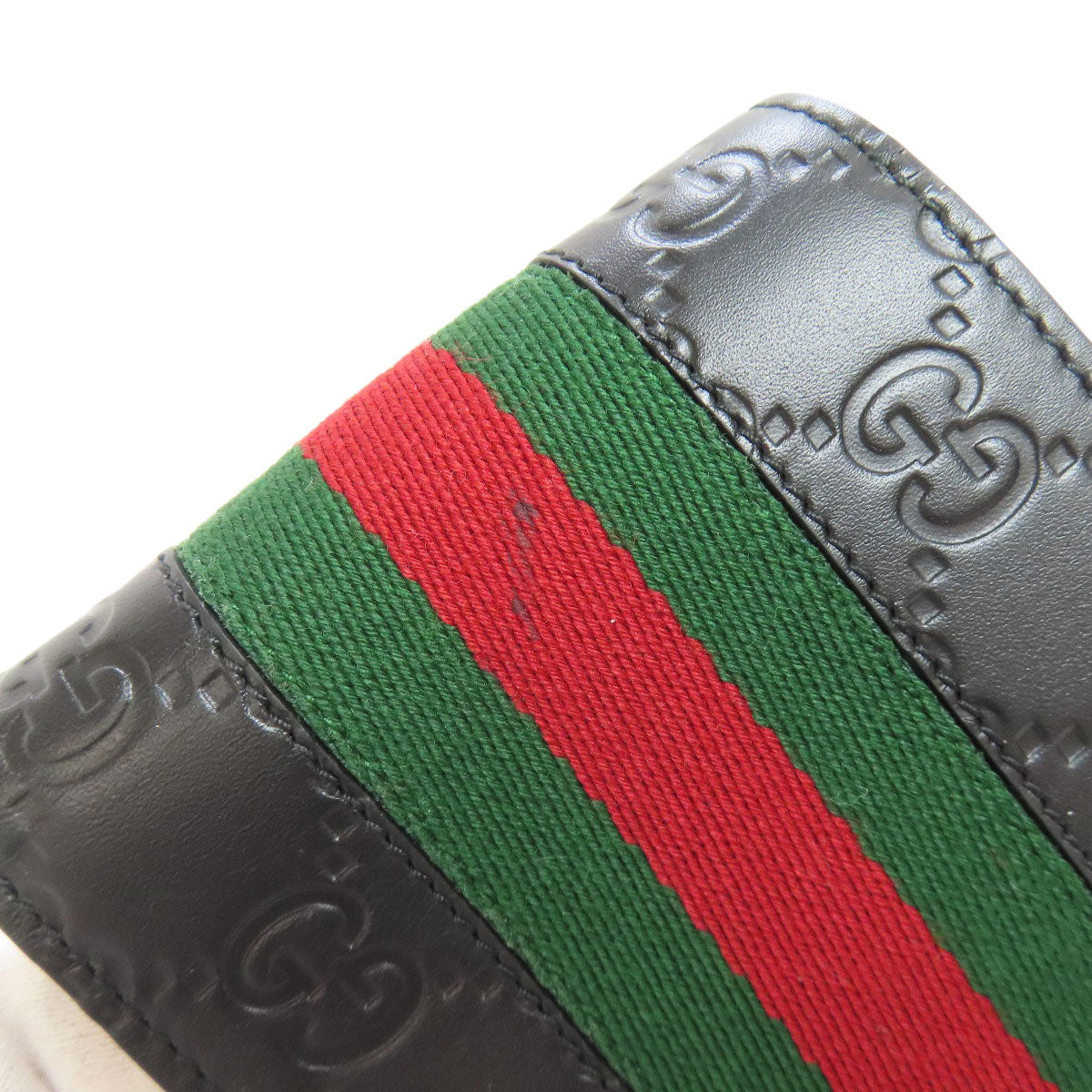 GUCCI Bifold Wallet 408826 Calfskin black GG Signature Shima Sherry Line
