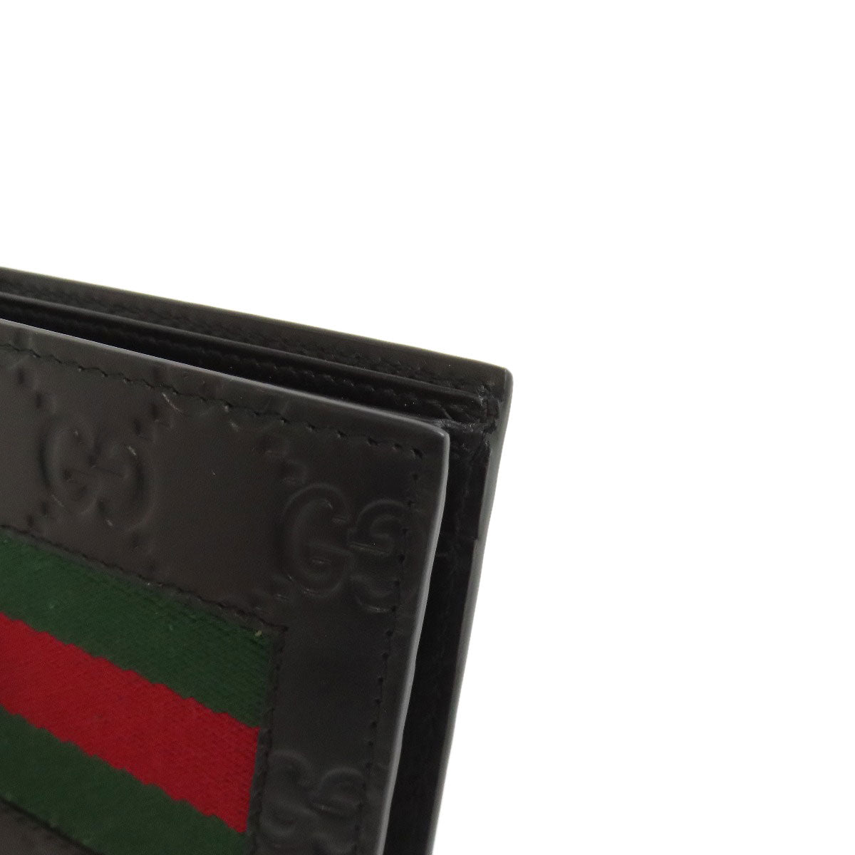 GUCCI Bifold Wallet 408826 Calfskin black GG Signature Shima Sherry Line