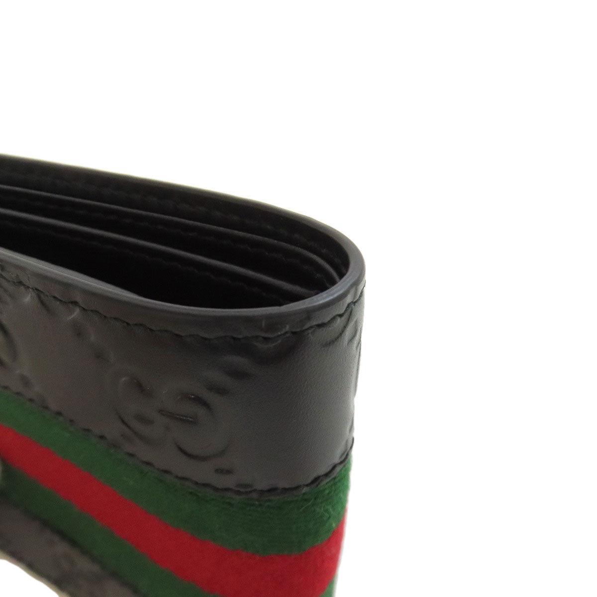 GUCCI Bifold Wallet 408826 Calfskin black GG Signature Shima Sherry Line