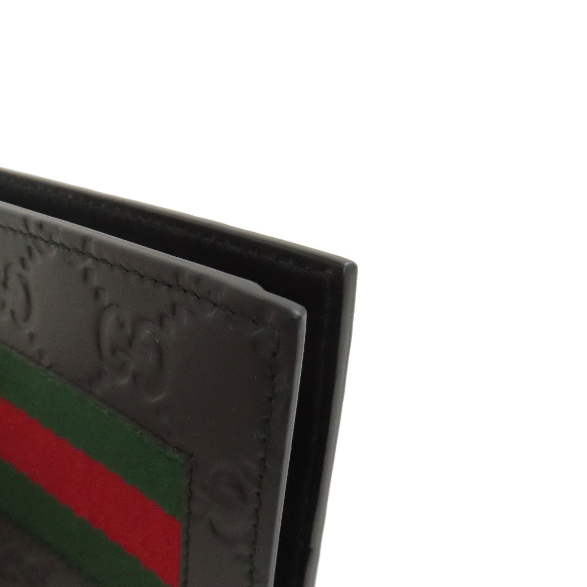GUCCI Bifold Wallet 408826 Calfskin black GG Signature Shima Sherry Line