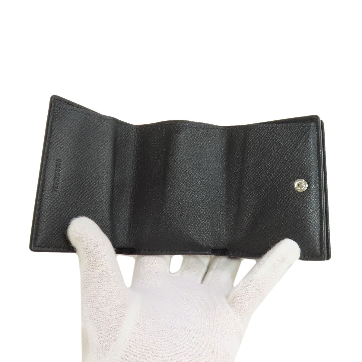 BALENCIAGA Bifold Wallet 594412 leather black Compact wallet