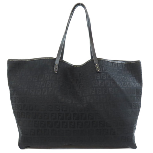 FENDI Tote Bag canvas black Zucca Pattern