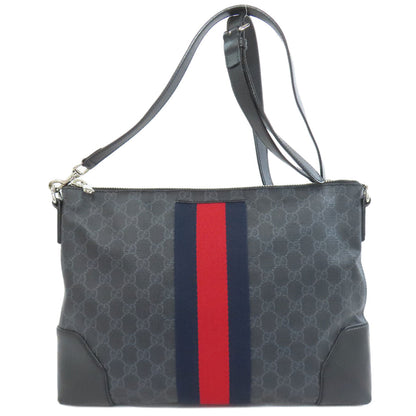 GUCCI Shoulder Bag 474139 PVC black messenger bag GG Supreme