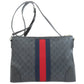 GUCCI Shoulder Bag 474139 PVC black messenger bag GG Supreme