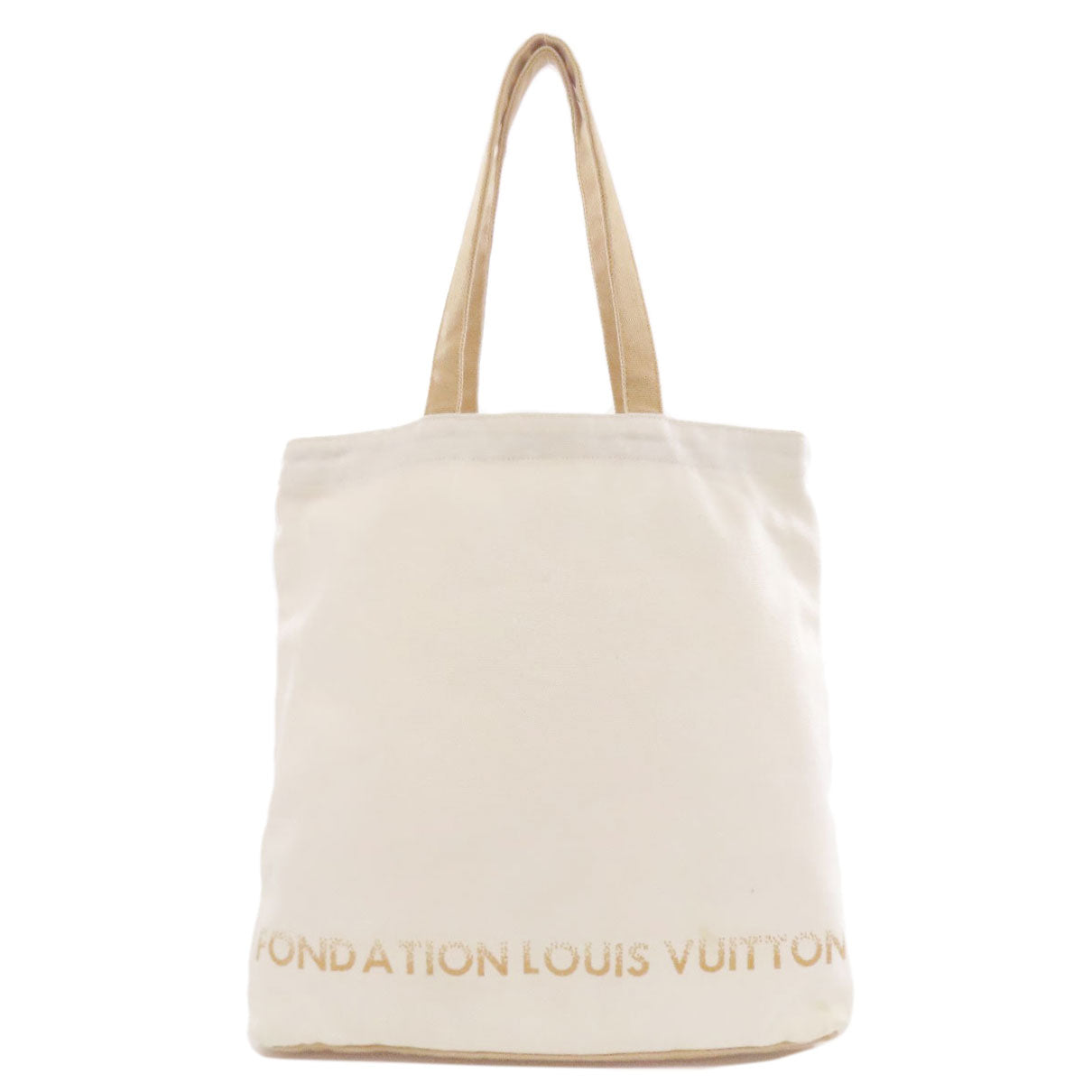 LOUIS VUITTON Tote Bag canvas white Fondation museum limited