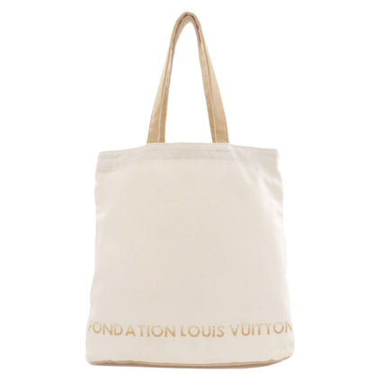 LOUIS VUITTON Tote Bag canvas white Fondation museum limited
