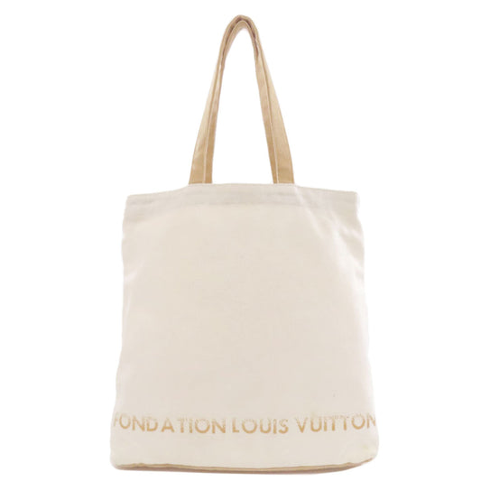 LOUIS VUITTON Tote Bag canvas white Fondation museum limited