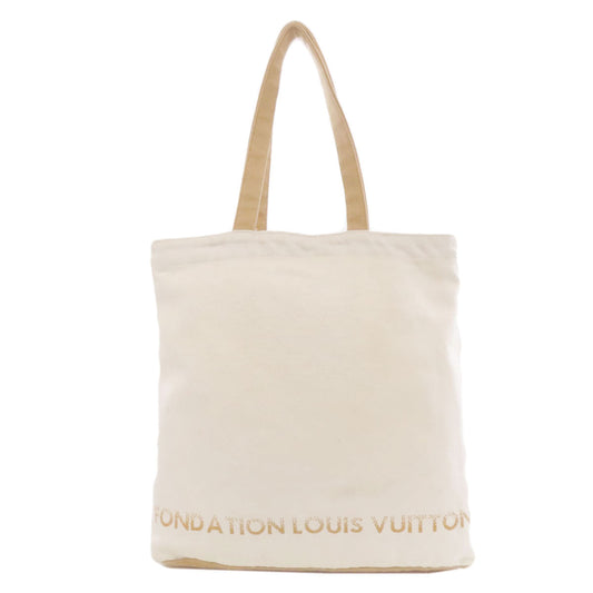 LOUIS VUITTON Tote Bag canvas white Fondation museum limited