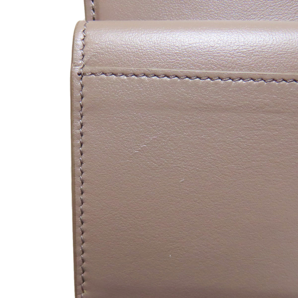CELINE Bifold Wallet leather gray Triomphe Flap