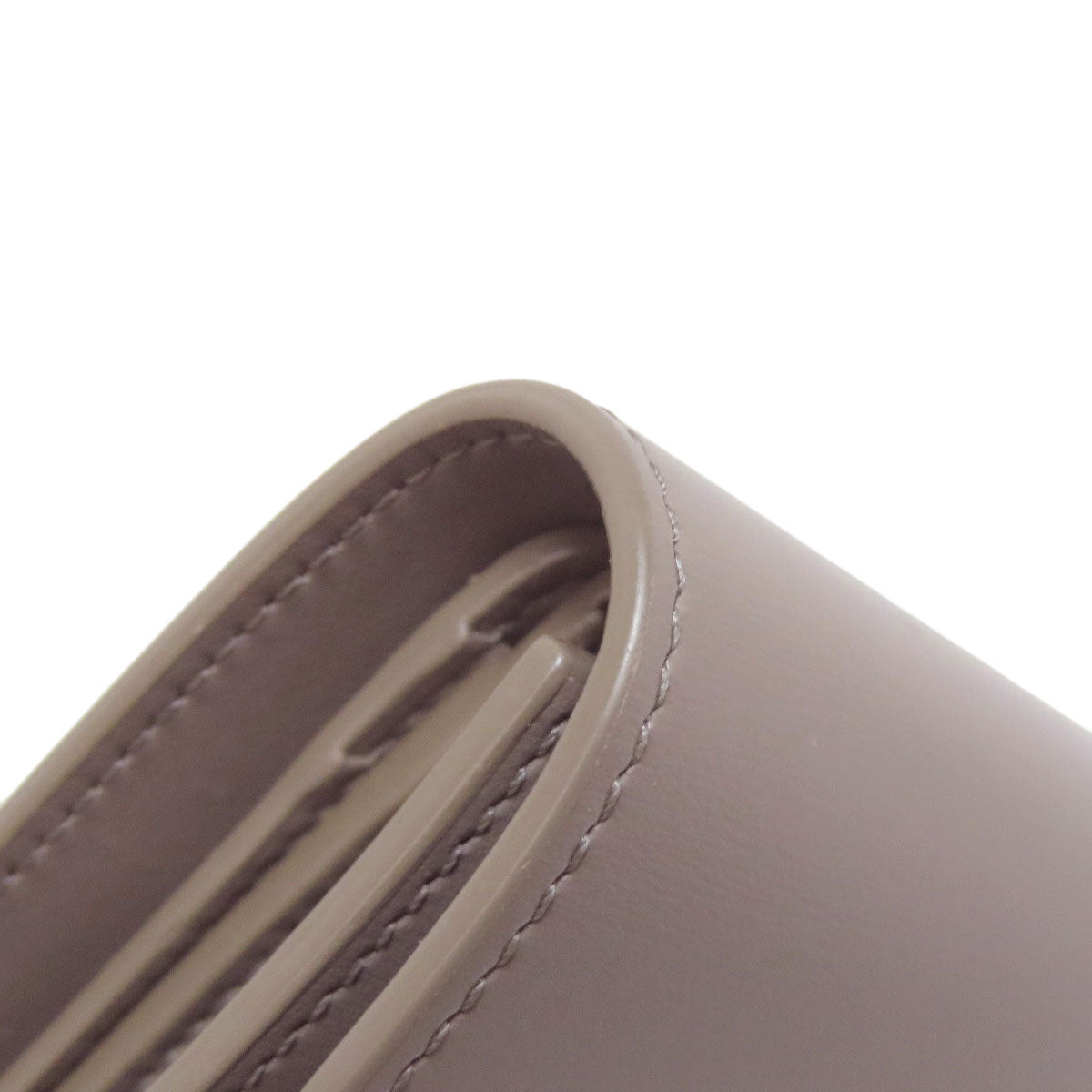 CELINE Bifold Wallet leather gray Triomphe Flap