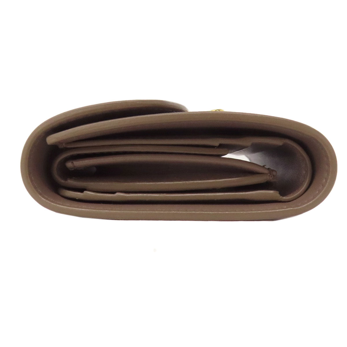 CELINE Bifold Wallet leather gray Triomphe Flap