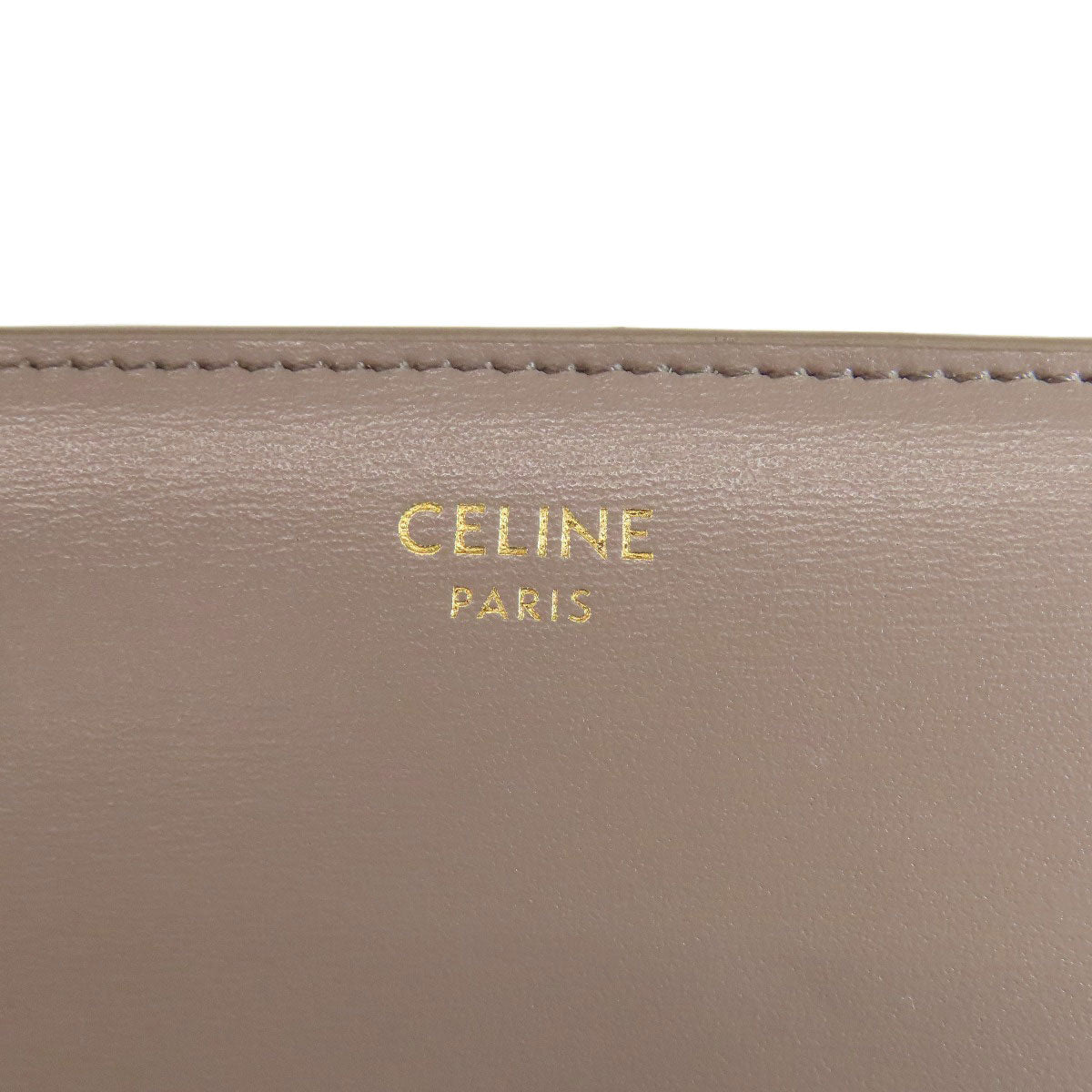 CELINE Bifold Wallet leather gray Triomphe Flap