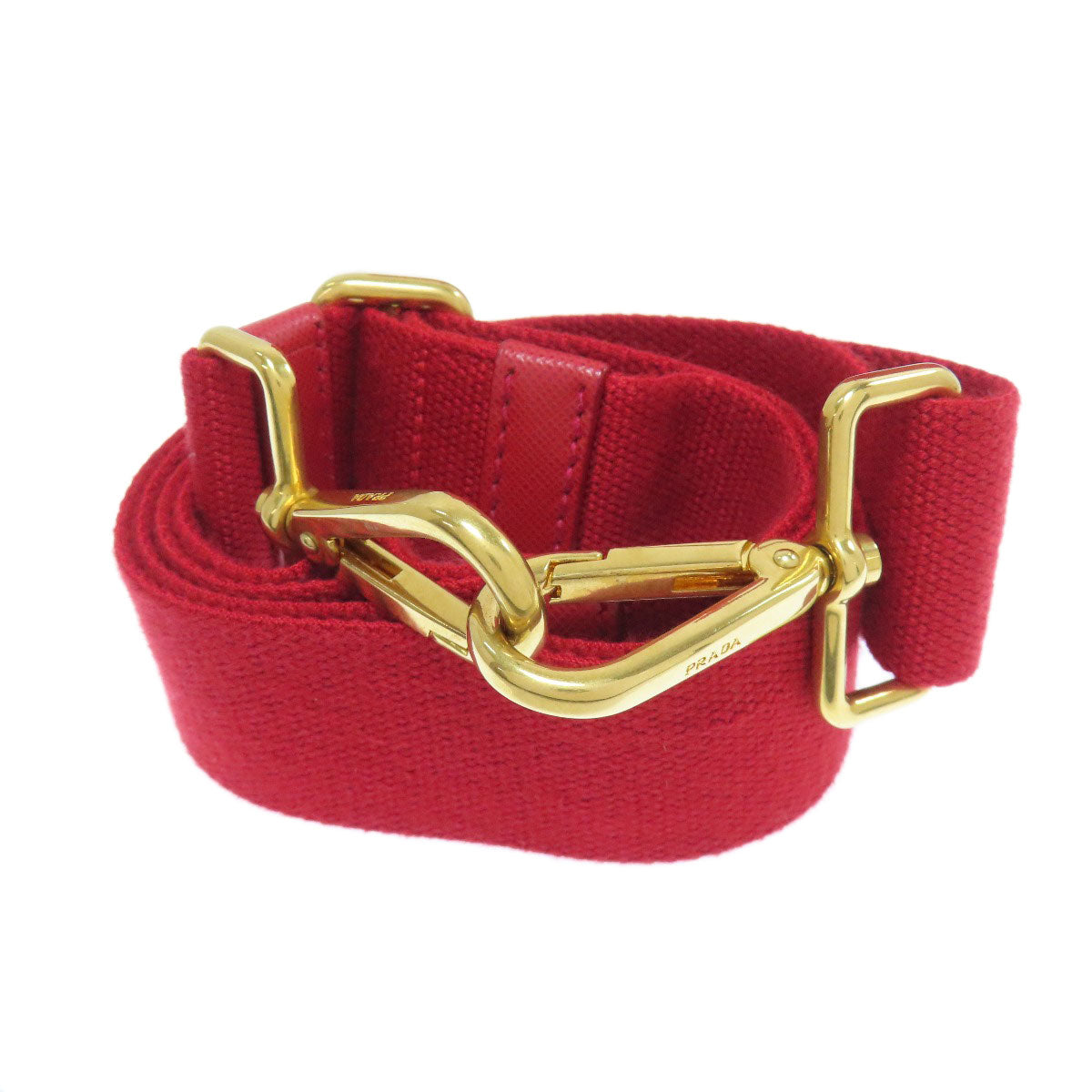 PRADA Handbag canvas Red Canapa mini 2 WAY