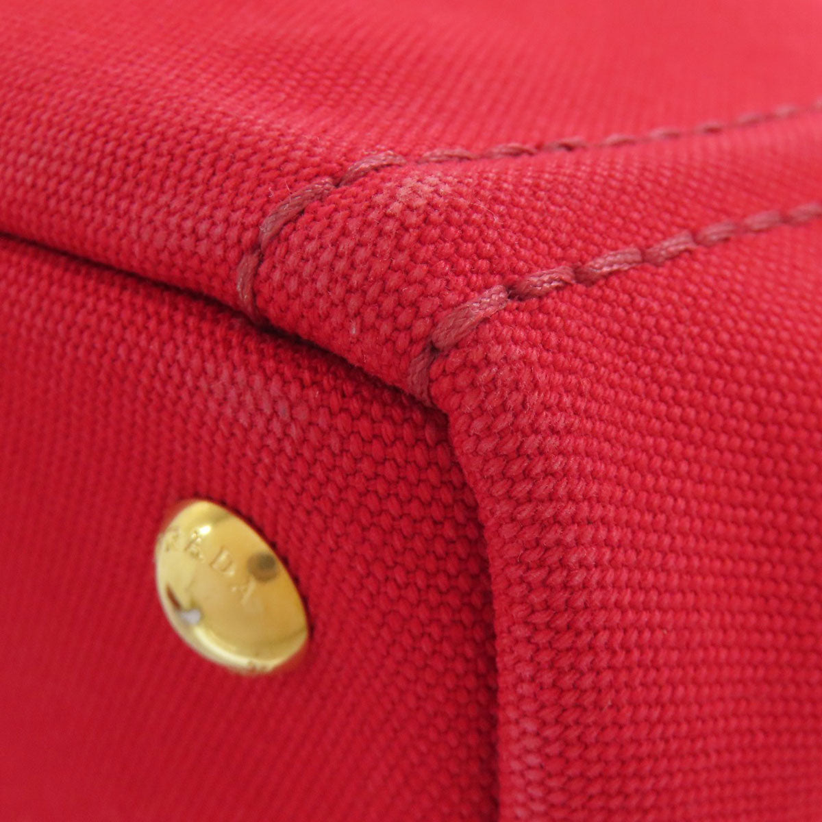 PRADA Handbag canvas Red Canapa mini 2 WAY