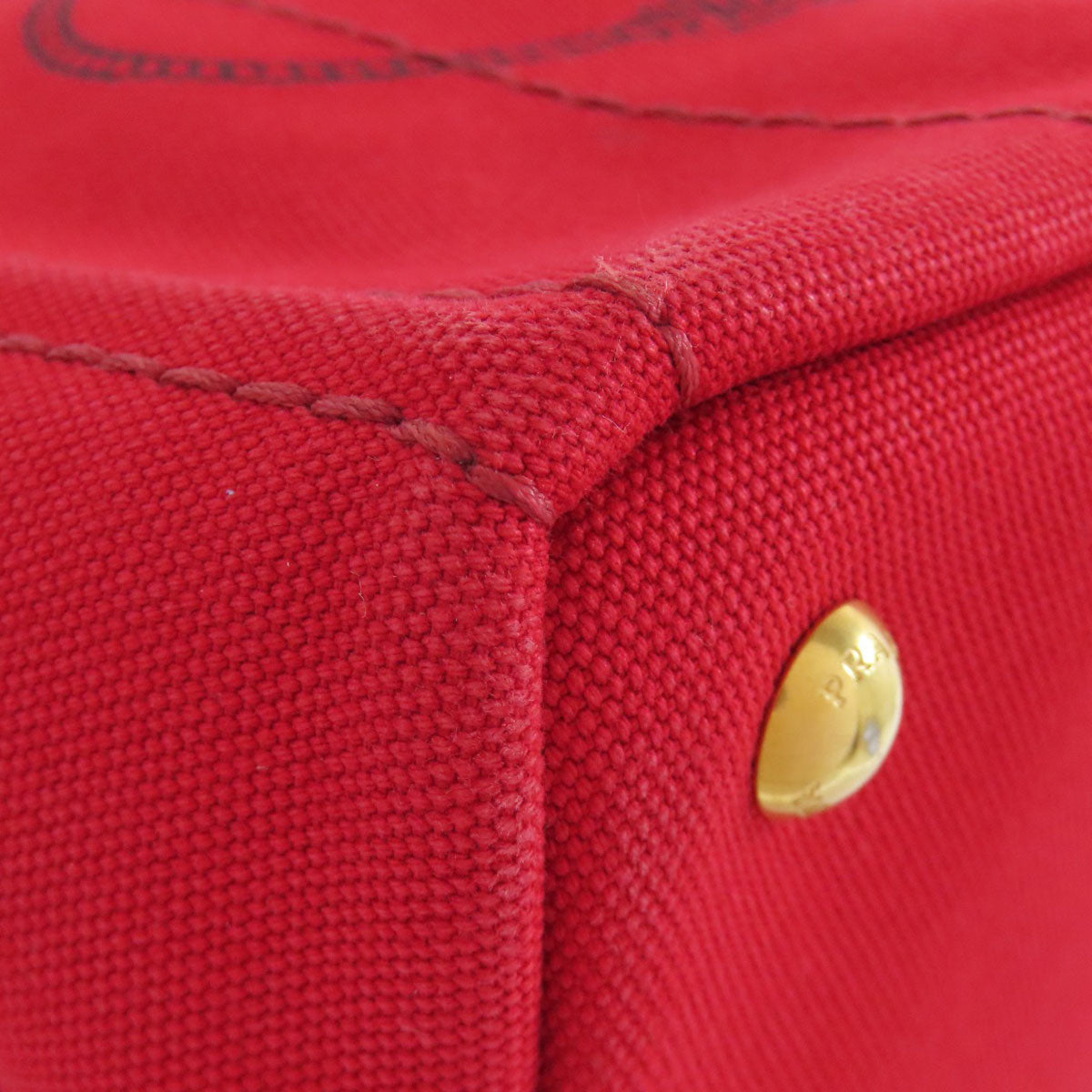 PRADA Handbag canvas Red Canapa mini 2 WAY