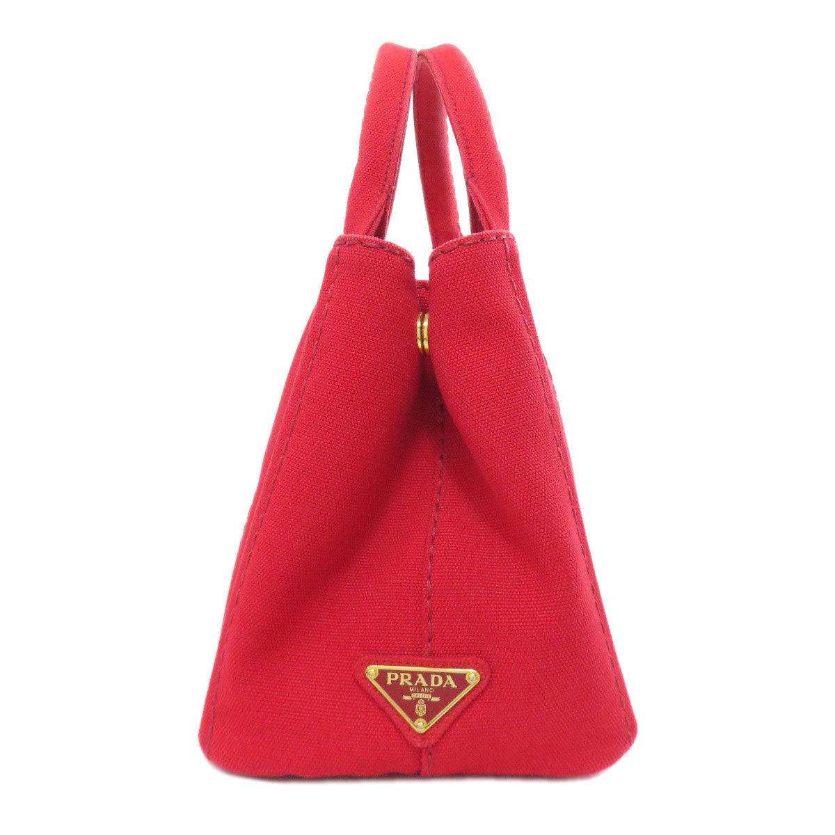 PRADA Handbag canvas Red Canapa mini 2 WAY