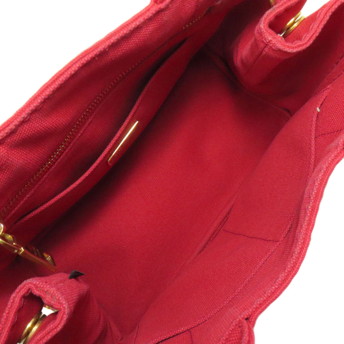 PRADA Handbag canvas Red Canapa mini 2 WAY